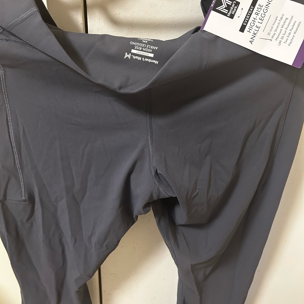 Gray High-Rise Ankle Leggings